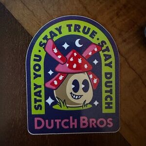 Dutch Bros Vibrant Mushroom Sticker